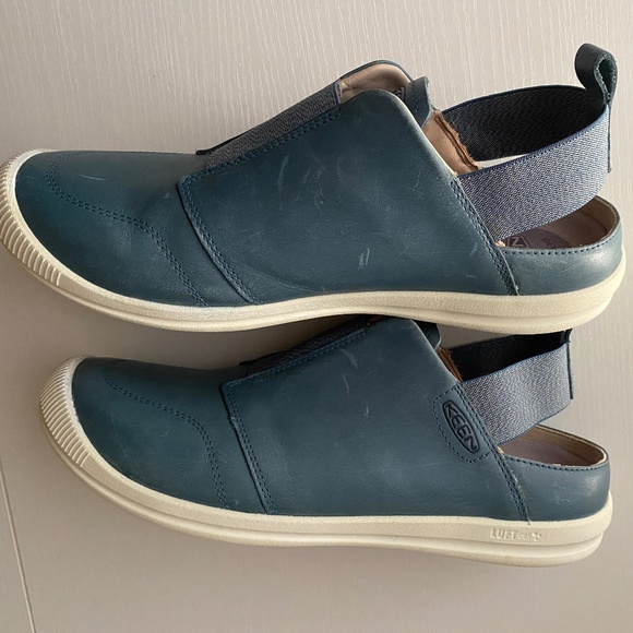 Keen Lorelai II Blue Leather Slip-On Sneakers Sling Back Size 9.5 - Picture 7 of 12
